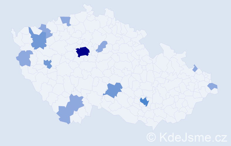Jméno: 'Kristine', počet výskytů 23 v celé ČR