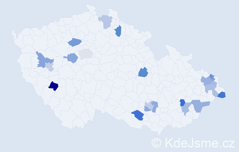 Jméno: 'Rudolfina', počet výskytů 25 v celé ČR