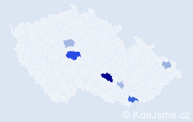 Jméno: 'Daniel Michael', počet výskytů 8 v celé ČR