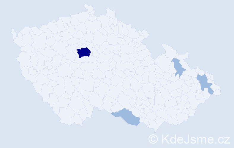 Jméno: 'Maximus', počet výskytů 8 v celé ČR