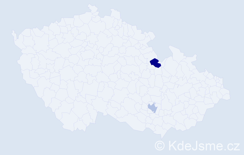 Jméno: 'Iga', počet výskytů 2 v celé ČR