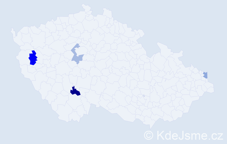 Jméno: 'Issa', počet výskytů 4 v celé ČR