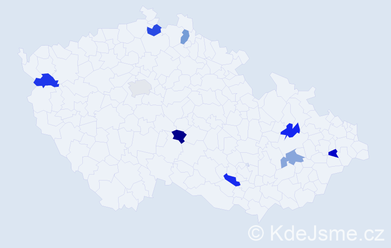 Jméno: 'Lukrécie', počet výskytů 9 v celé ČR