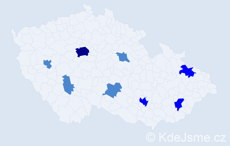 Jméno: 'Manon', počet výskytů 13 v celé ČR