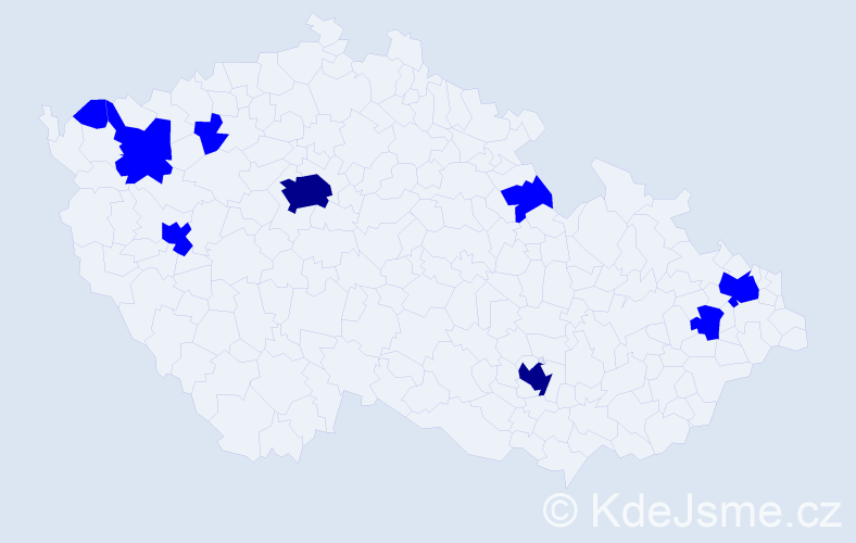 Jméno: 'Daniel John', počet výskytů 11 v celé ČR