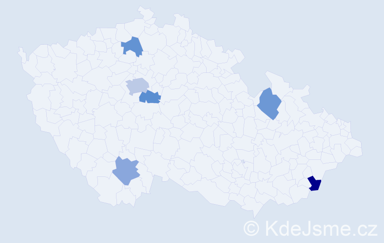 Jméno: 'Daniel Petr', počet výskytů 8 v celé ČR
