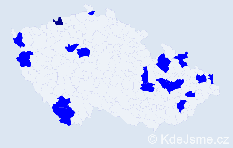 Jméno: 'Linhart', počet výskytů 21 v celé ČR