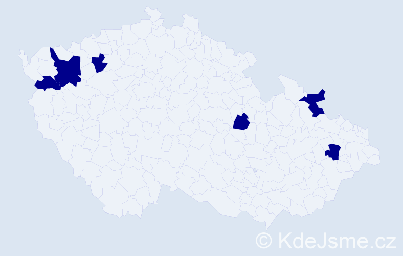 Jméno: 'Mikola', počet výskytů 6 v celé ČR