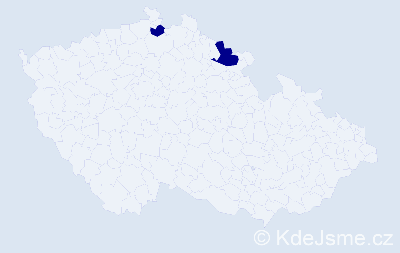 Jméno: 'Aniceta', počet výskytů 2 v celé ČR