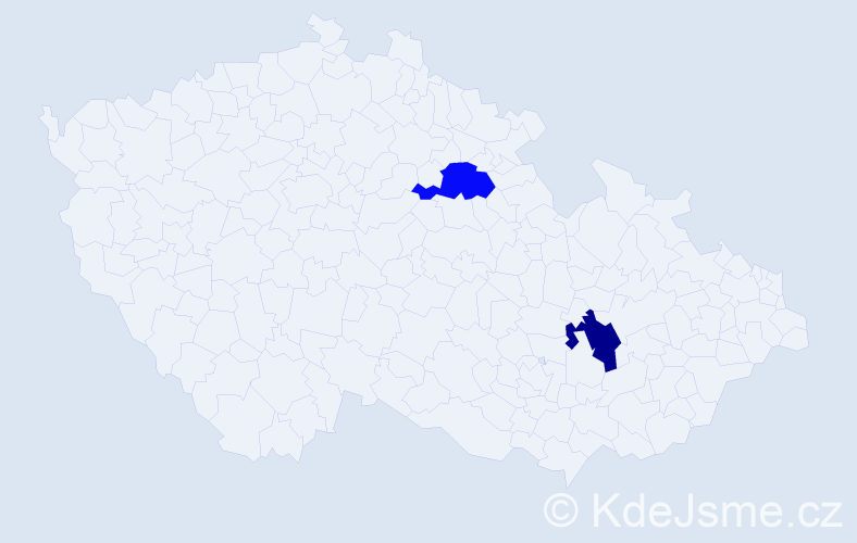 Jméno: 'Sofie Ráchel', počet výskytů 2 v celé ČR