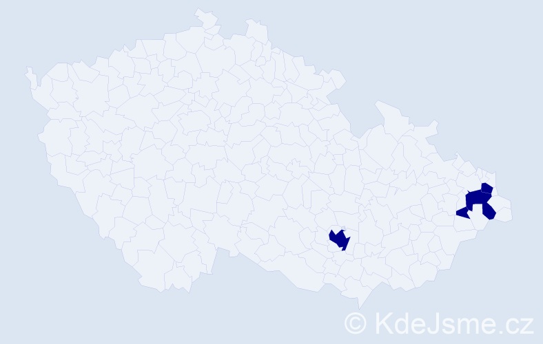 Jméno: 'Madelaine', počet výskytů 4 v celé ČR