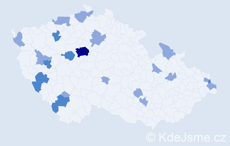 Jméno: 'Emilian', počet výskytů 33 v celé ČR