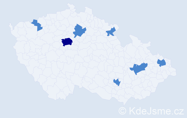 Jméno: 'Pawel Jan', počet výskytů 9 v celé ČR