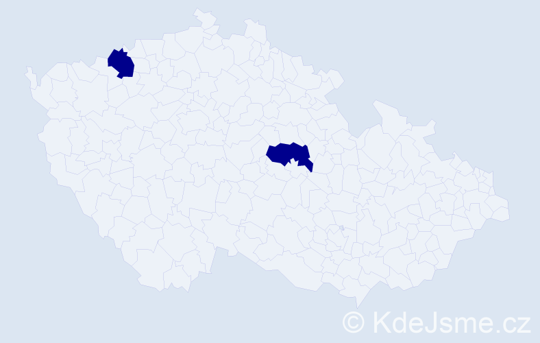 Jméno: 'Thaddeus', počet výskytů 2 v celé ČR