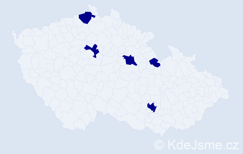 Jméno: 'Michael Max', počet výskytů 5 v celé ČR