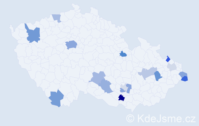 Jméno: 'Gloria', počet výskytů 27 v celé ČR