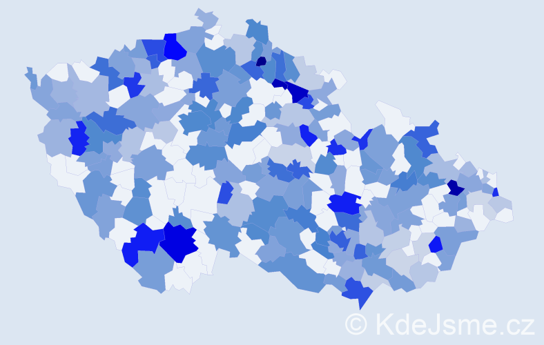 Jméno: 'Mirek', počet výskytů 408 v celé ČR