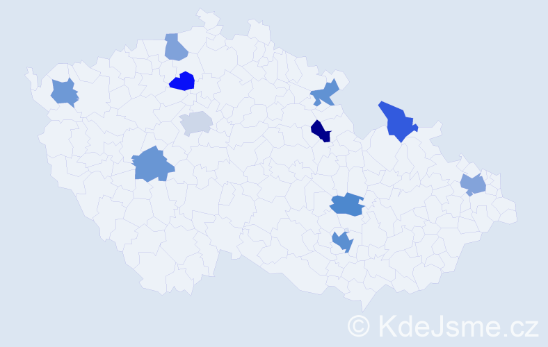 Jméno: 'Marcos', počet výskytů 16 v celé ČR
