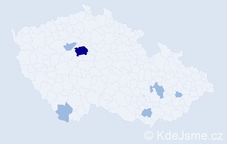 Jméno: 'Stojanka', počet výskytů 9 v celé ČR