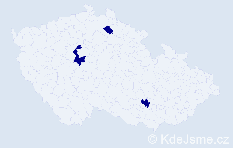 Jméno: 'Miléna', počet výskytů 3 v celé ČR