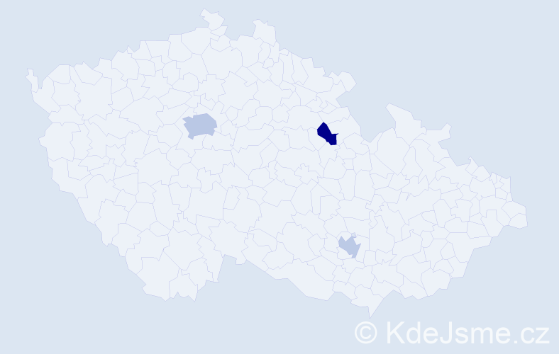 Jméno: 'Tamaz', počet výskytů 5 v celé ČR