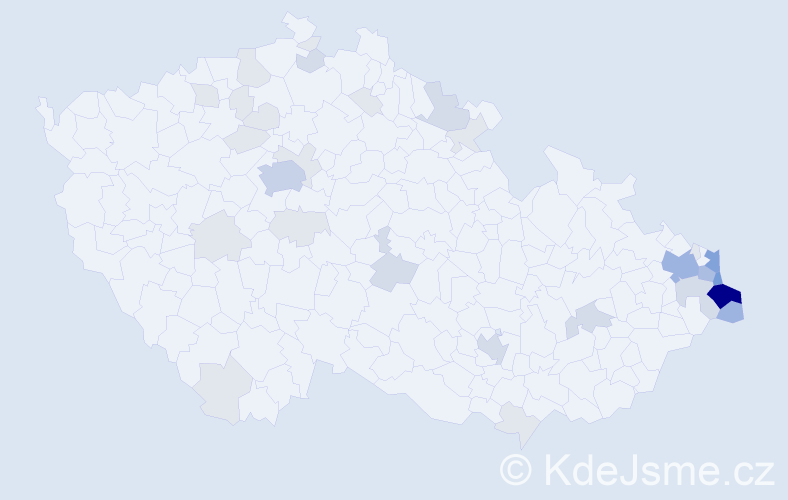 Jméno: 'Janusz', počet výskytů 102 v celé ČR