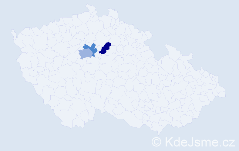 Jméno: 'Xuwei', počet výskytů 5 v celé ČR
