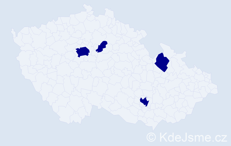 Jméno: 'Mišel', počet výskytů 4 v celé ČR