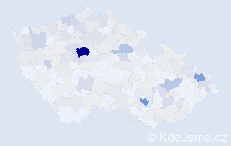 Jméno: 'Ilja', počet výskytů 599 v celé ČR