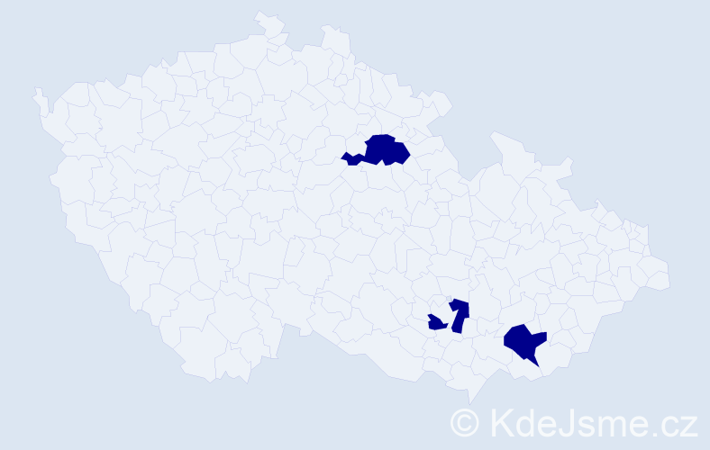 Jméno: 'Benjamin Jakub', počet výskytů 3 v celé ČR