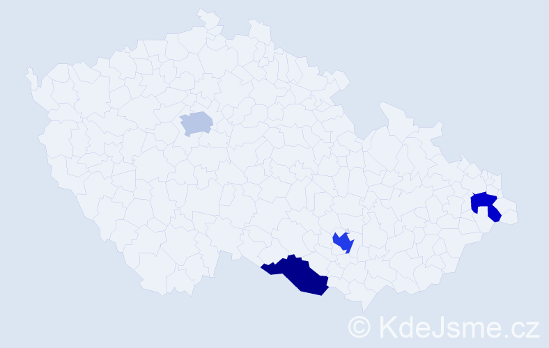 Jméno: 'Petr Michal', počet výskytů 5 v celé ČR