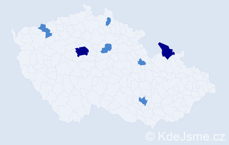 Jméno: 'Ovidiu', počet výskytů 11 v celé ČR