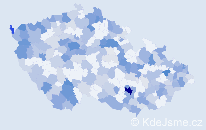 Jméno: 'Patrick', počet výskytů 538 v celé ČR