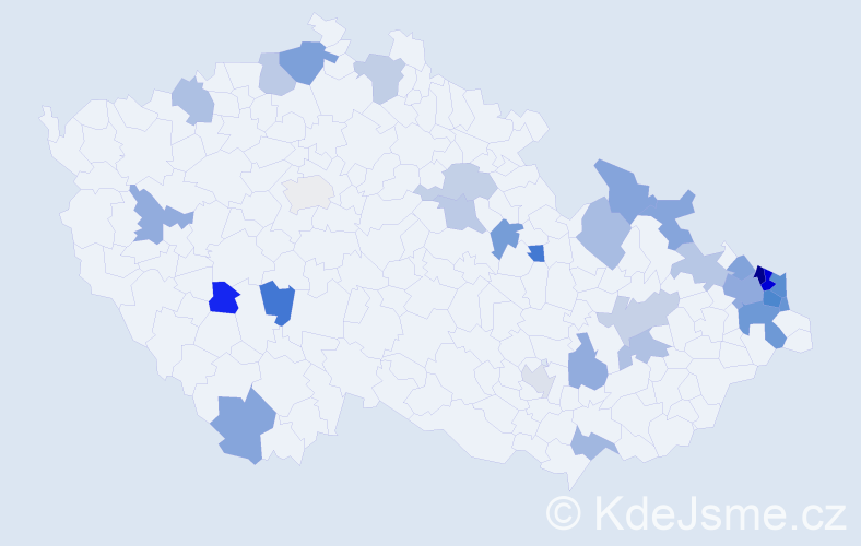 Jméno: 'Leokadie', počet výskytů 46 v celé ČR