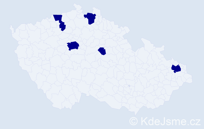 Jméno: 'Jakub Rudolf', počet výskytů 6 v celé ČR