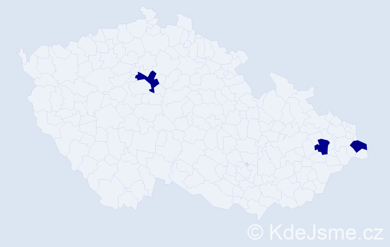 Jméno: 'Hálka', počet výskytů 3 v celé ČR