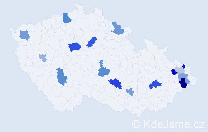 Jméno: 'Jean', počet výskytů 37 v celé ČR