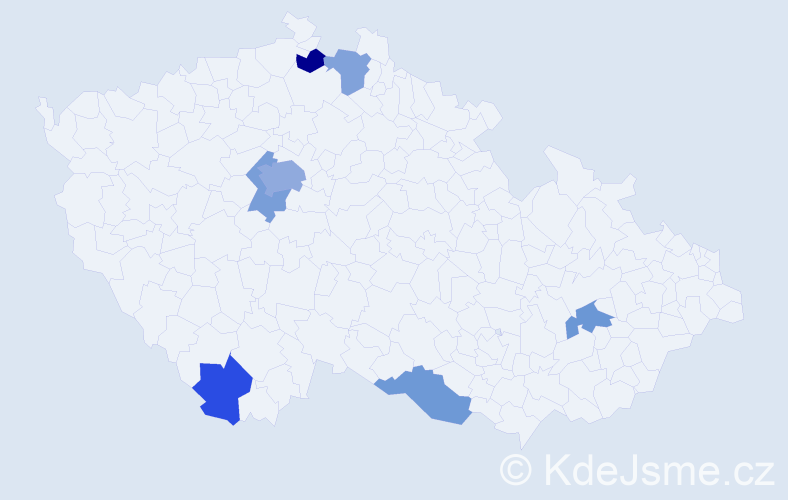 Jméno: 'Noe', počet výskytů 11 v celé ČR