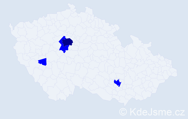 Jméno: 'Vitor', počet výskytů 5 v celé ČR