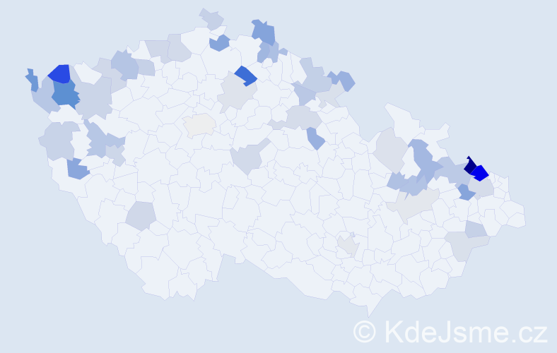 Jméno: 'Reinhard', počet výskytů 98 v celé ČR