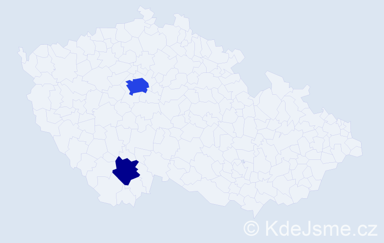 Jméno: 'Verica', počet výskytů 5 v celé ČR