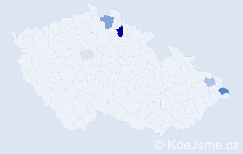 Jméno: 'Katrine', počet výskytů 5 v celé ČR