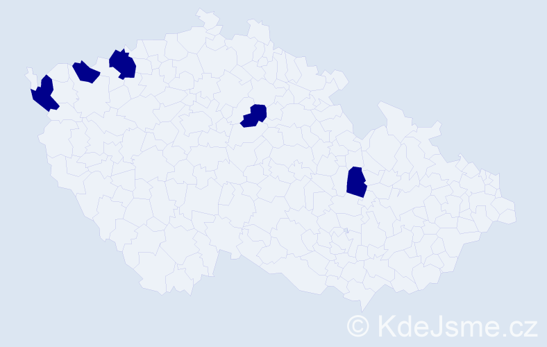 Jméno: 'Klavdija', počet výskytů 5 v celé ČR