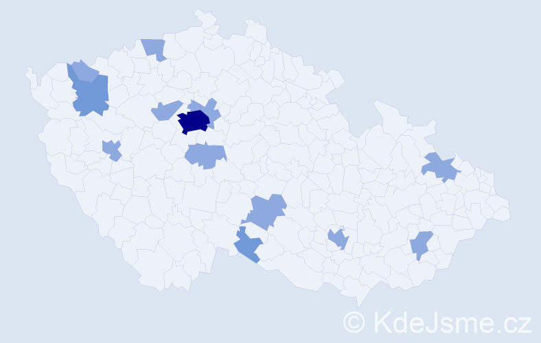 Jméno: 'Jan Karel', počet výskytů 20 v celé ČR