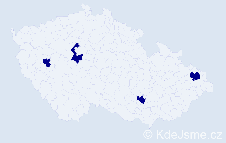 Jméno: 'Le Vy', počet výskytů 4 v celé ČR