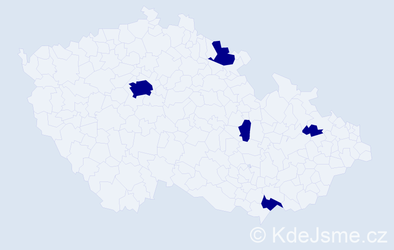 Jméno: 'Aila', počet výskytů 5 v celé ČR