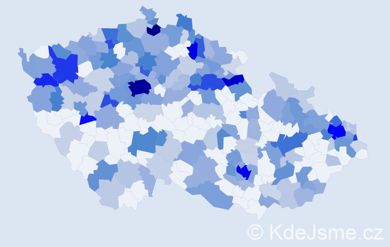 Jméno: 'Ilja', počet výskytů 599 v celé ČR