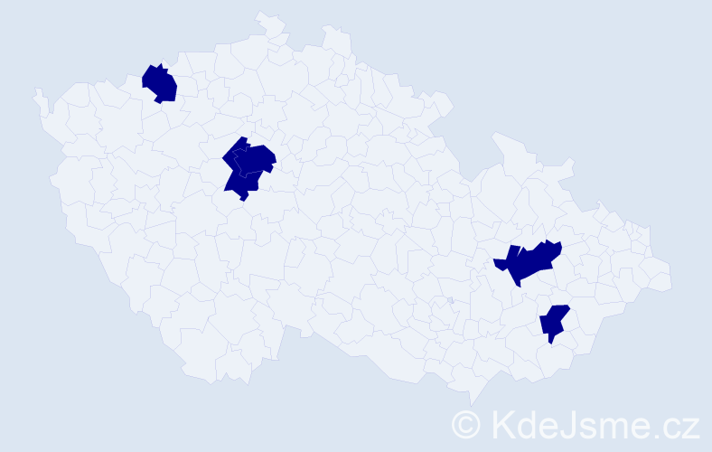 Jméno: 'Alexey', počet výskytů 5 v celé ČR