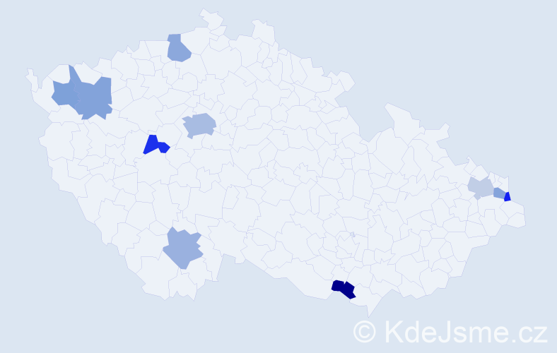 Jméno: 'Kilian', počet výskytů 14 v celé ČR