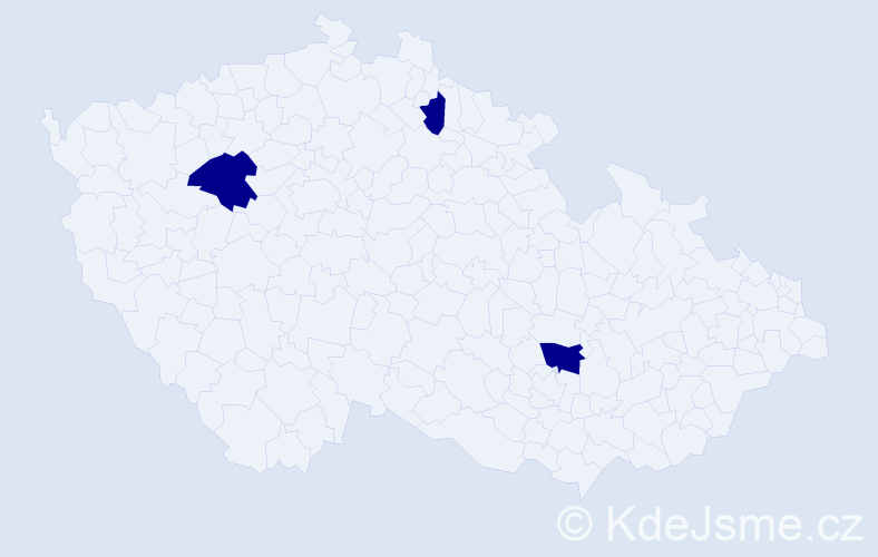 Jméno: 'Tereza Agáta', počet výskytů 3 v celé ČR
